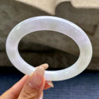 细糯种淡紫罗兰圆条手镯57.6圈口  天然缅甸A货翡翠（yc345821）