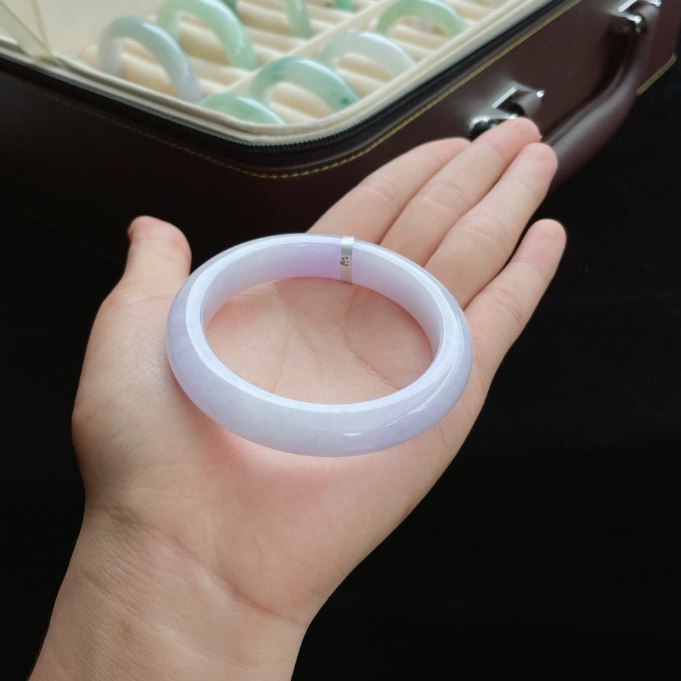 糯种紫罗兰翡翠手镯（55.5mm）（yc016181）