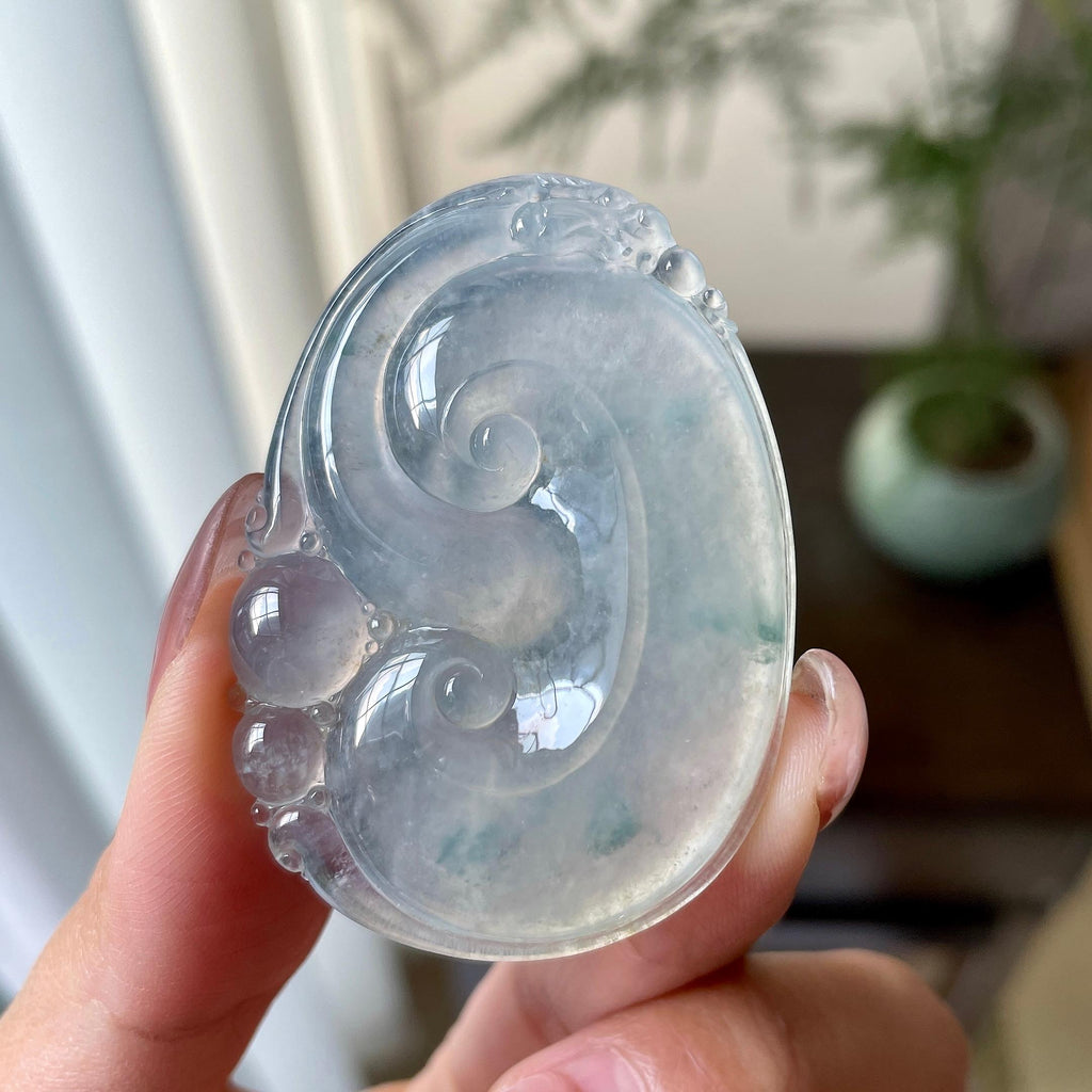 糯冰种飘花如意挂件（yc305718）