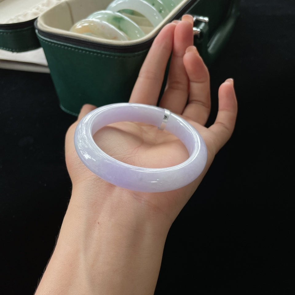 糯种紫罗兰正圈翡翠手镯（55.5mm）（yc019368）
