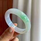 糯冰带色翡翠平安镯（58.8mm）（yc254961）