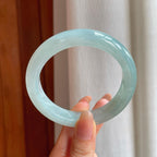 糯冰淡底色翡翠平安镯（59mm)（yc360253）