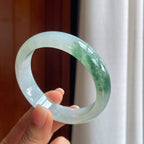 糯冰飘花翡翠平安镯（58.5mm）（yc457469）