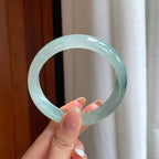 冰种飘花翡翠平安镯（59mm)（yc381394）
