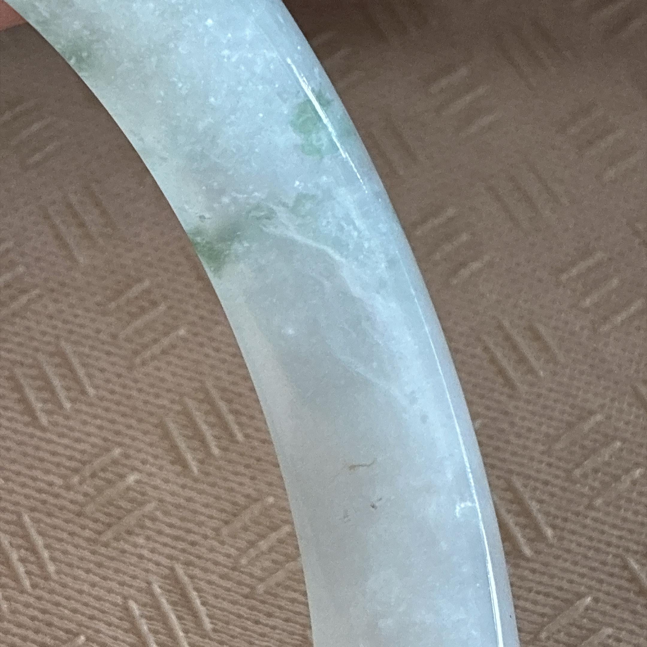 糯冰飘花正圈平安镯 58圈 天然缅甸A货翡翠（yc495758）