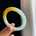 糯冰黄翡翡翠圆条手镯（56.5mm）（yc329497）