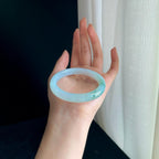 糯冰飘花翡翠平安镯（51mm)（yc329489）