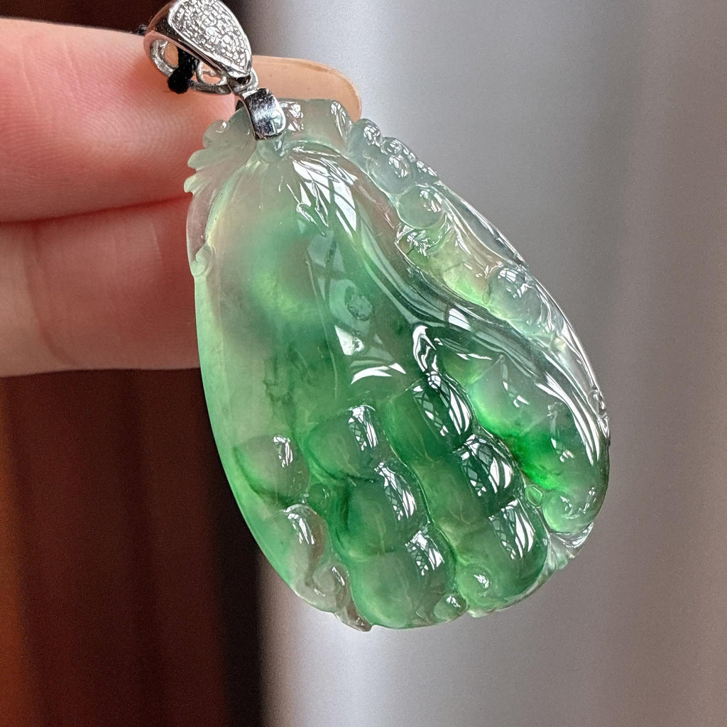 18k金扣头冰种飘花佛手挂件（yc764762）