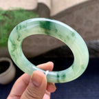 糯冰种飘花圆条手镯（53mm）（yc198215）