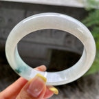 细糯种飘花正圈平安镯56.8圈        天然缅甸A货翡翠（yc389218）