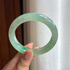 冰种带色翡翠平安镯（56.7mm)（yc424258）