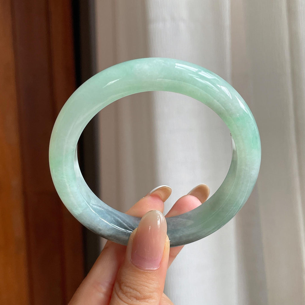 糯冰乌鸡特色翡翠平安镯（57.3mm)（yc417341）