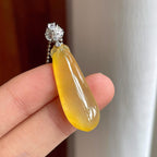 18k金扣冰种黄翡翡翠福瓜（yc257276）