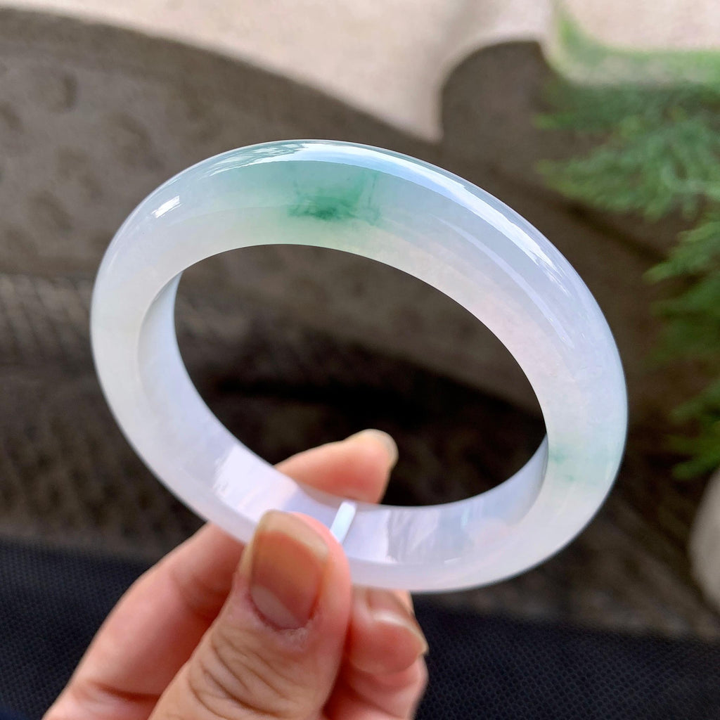 糯冰种飘花平安镯（54.7mm）（yc255594）