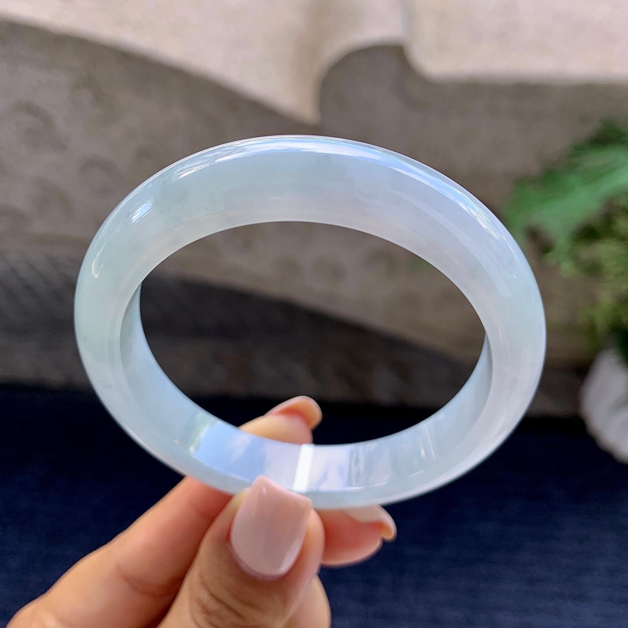 细糯种带底色平安镯（53.5mm）（yc223956）