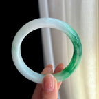 糯冰飘绿翡翠平安镯（55.6mm)（yc328497）
