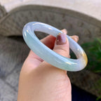 糯冰种黄翡圆条手镯（54.2mm）（yc276214）