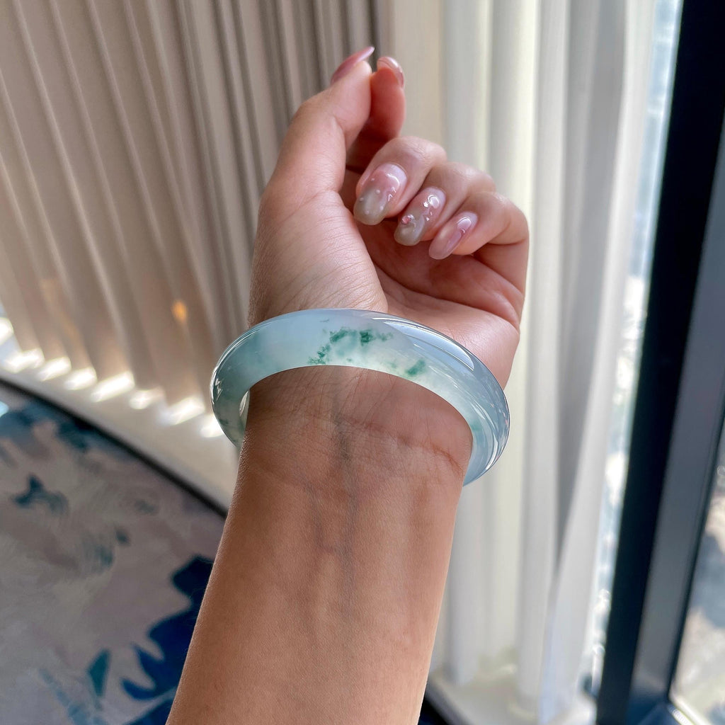冰种飘花平安镯（56.8mm）（yc306460）