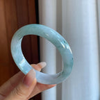 糯冰飘花翡翠平安镯（58.6mm）（yc266507）