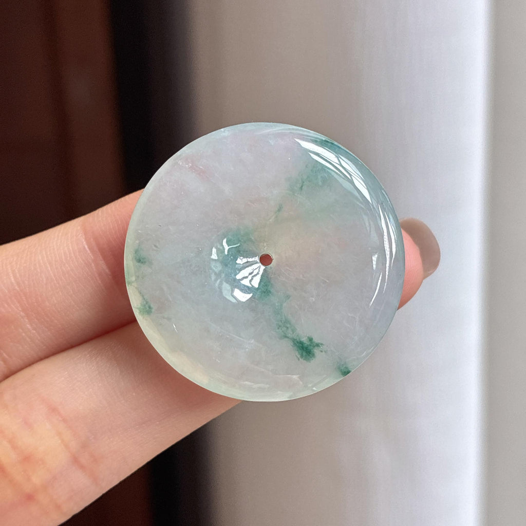 Mã não băng phù hoa bình an khóa Ngọc phỉ thúy tự nhiên Miến Điện loại A (yc450420)