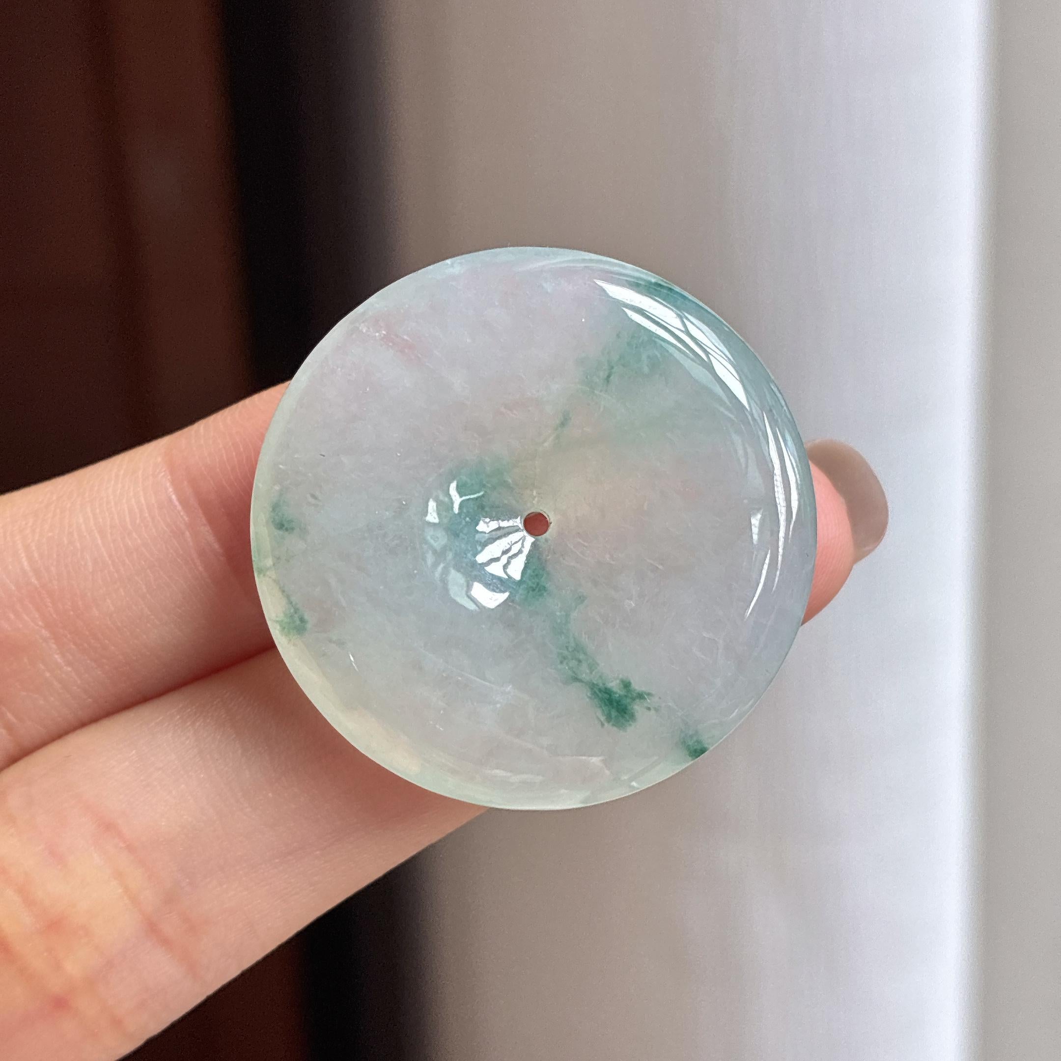 Mã não băng phù hoa bình an khóa Ngọc phỉ thúy tự nhiên Miến Điện loại A (yc450420)