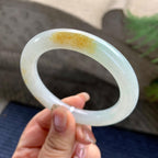 细糯种飘黄翡圆条手镯（53.7mm）（yc297182）