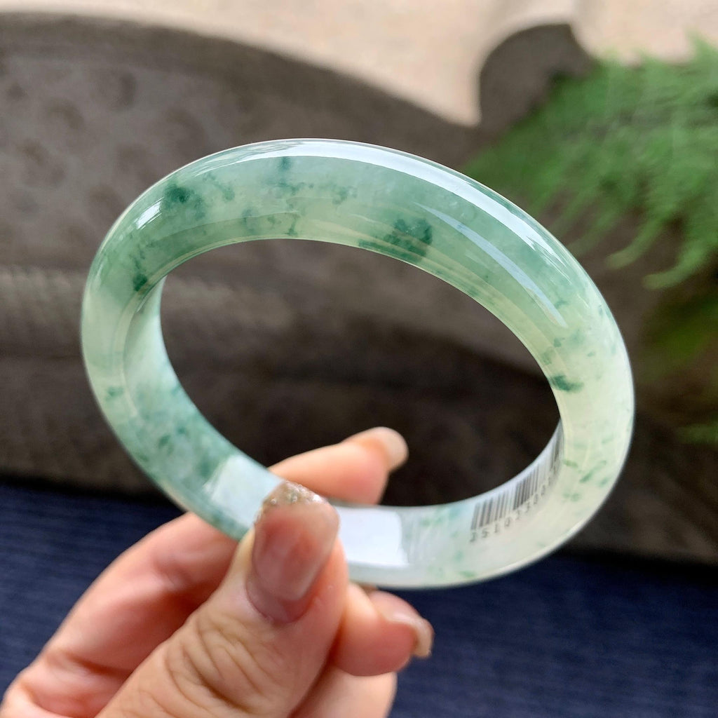 糯冰种飘花平安镯（56mm）（yc297968）