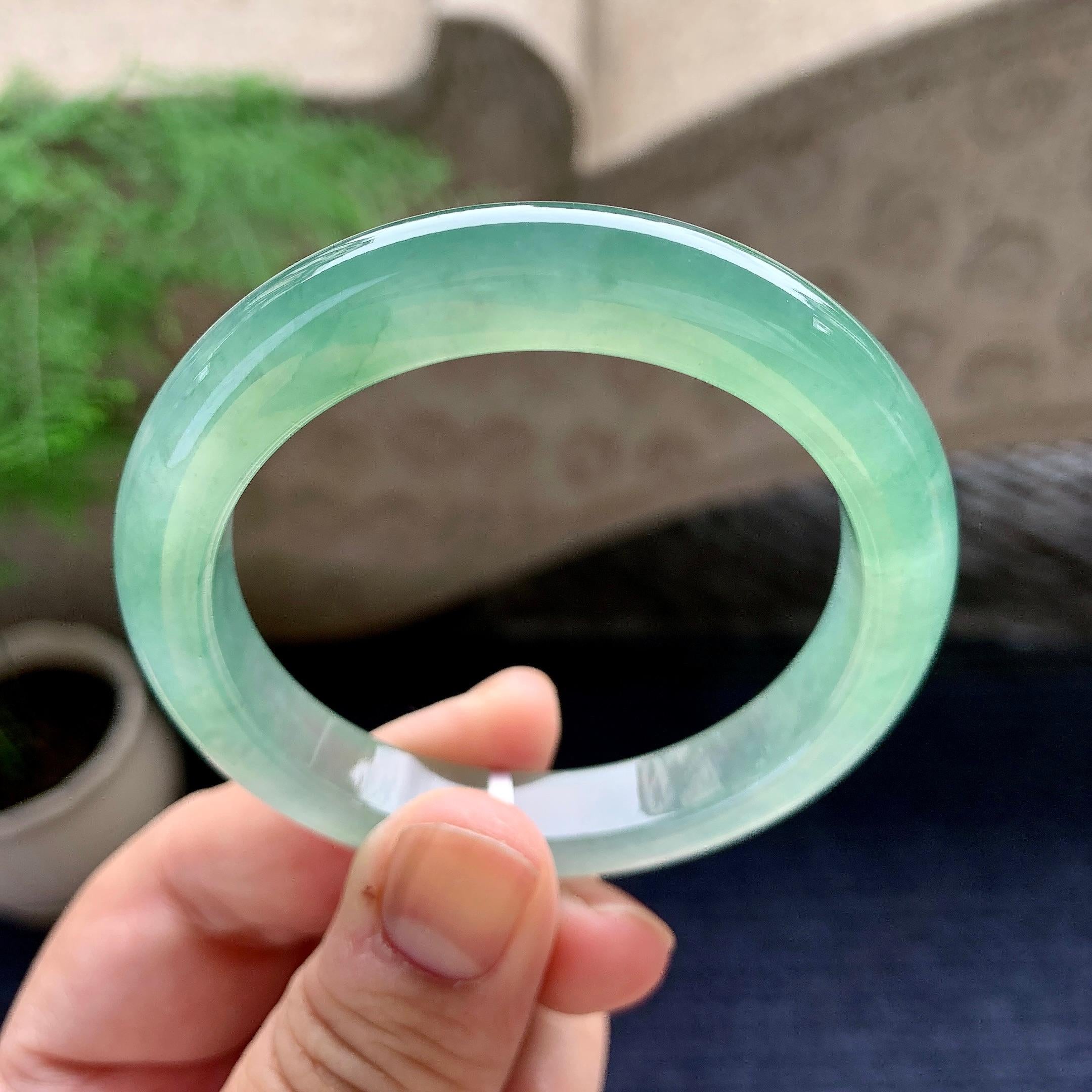 糯冰种晴水平安镯（50.8mm）（yc198235）