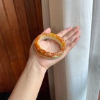 糯冰红翡特色雕花翡翠手镯（62mm）（yc424961）