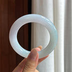 糯冰淡春彩翡翠圆条手镯（54mm）（yc420194）