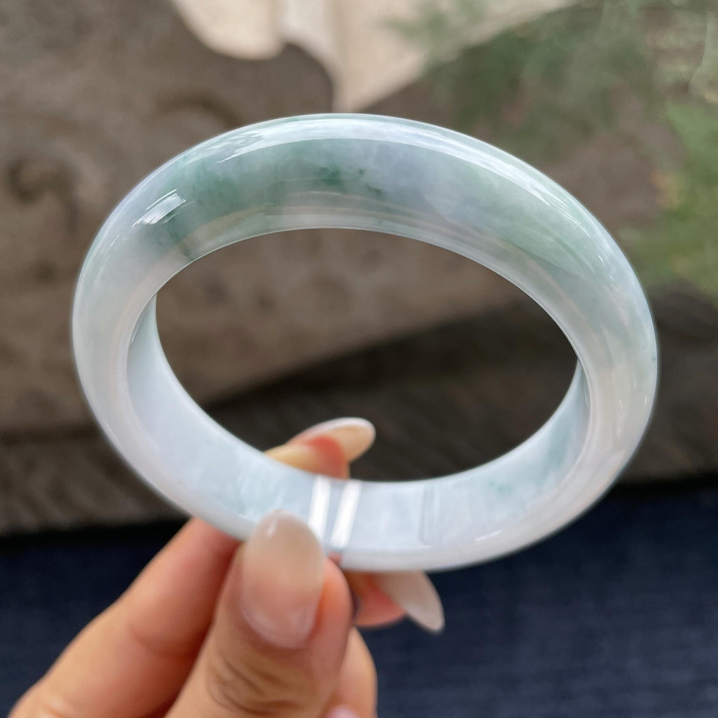 细糯种飘花正圈平安镯54.7圈      天然缅甸A货翡翠（yc421248）