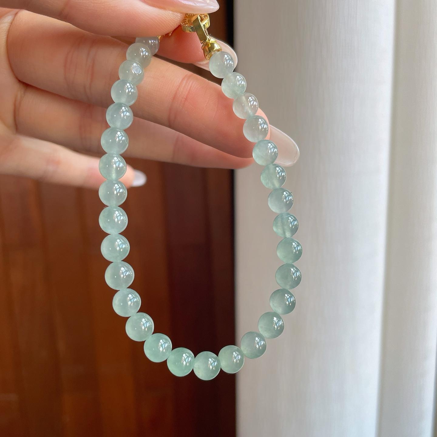 冰种晴水翡翠手串珠串（yc267483）