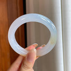 冰种黄翡翡翠平安镯（56mm)（yc416419）
