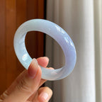 糯冰春带彩翡翠平安镯（51.8mm）（yc311411）