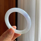 糯冰淡紫罗兰翡翠圆条手镯（52.3mm）（yc373954）