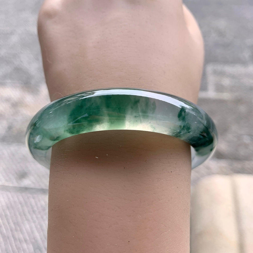 冰种飘花平安镯（56.3mm）（yc196528）