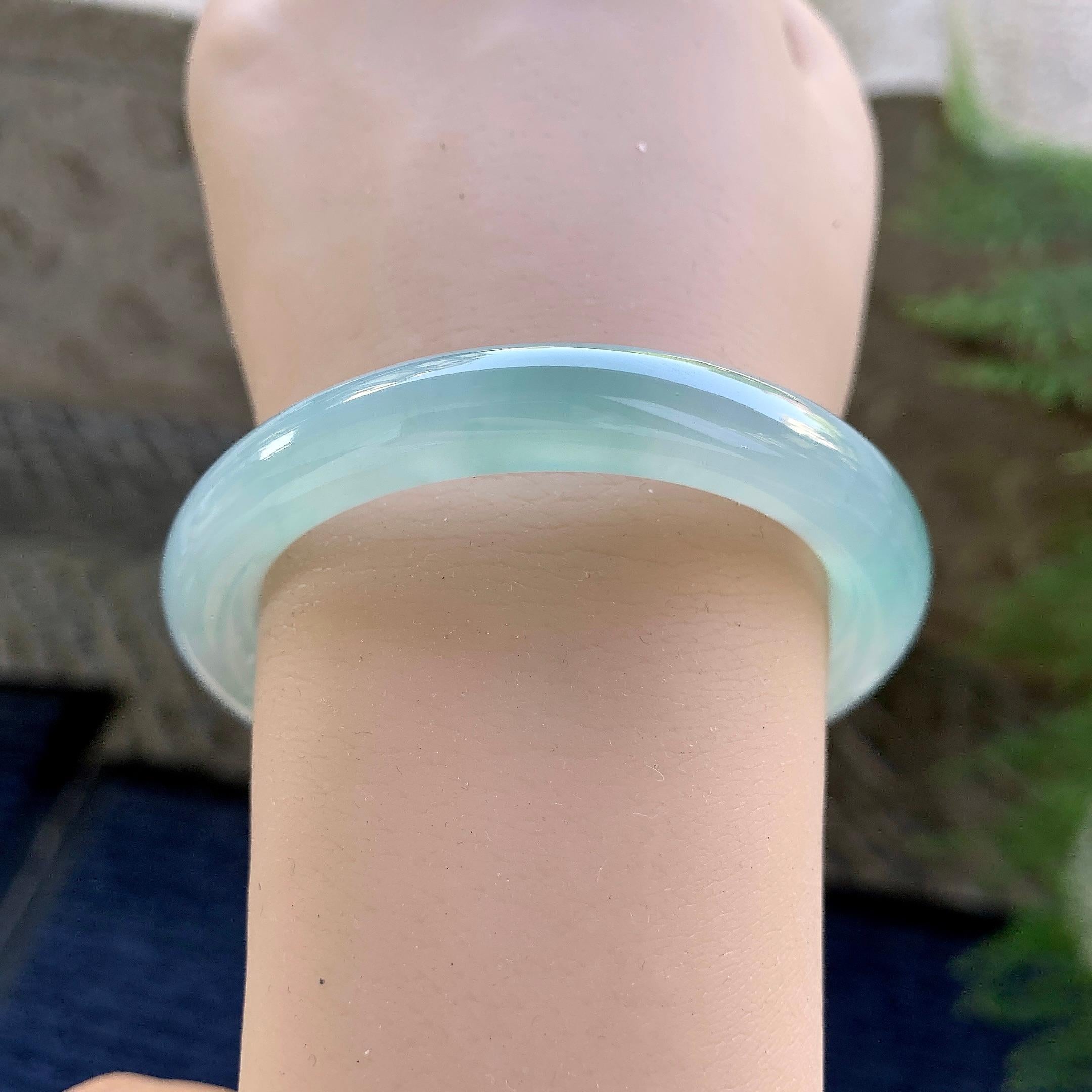 糯冰种晴水圆条手镯（51.8mm）（yc249375）