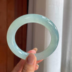冰种蓝晴底圆条翡翠手镯(56.8mm)（yc423952）