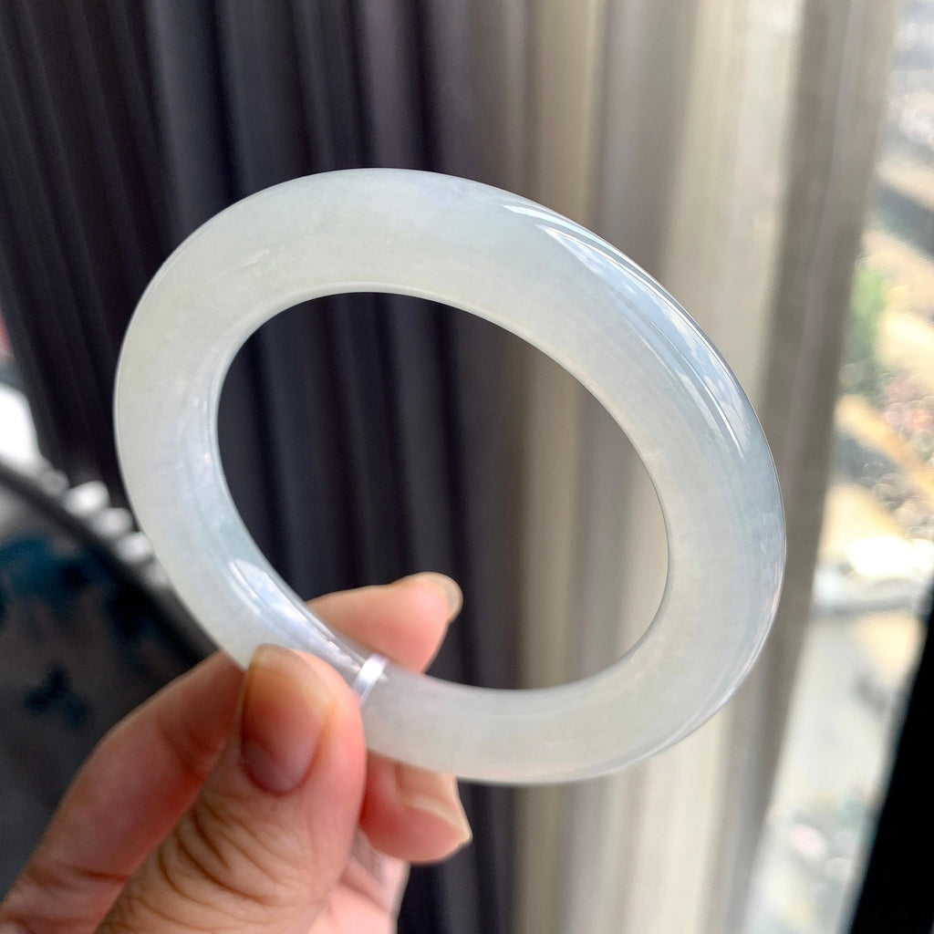 糯冰种无色圆条手镯（53.8mm）（yc225079）