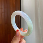 糯冰淡春彩翡翠平安镯（54.5mm）（yc318582）