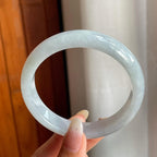 糯冰种带底色翡翠平安镯（58.8mm）（yc216827）