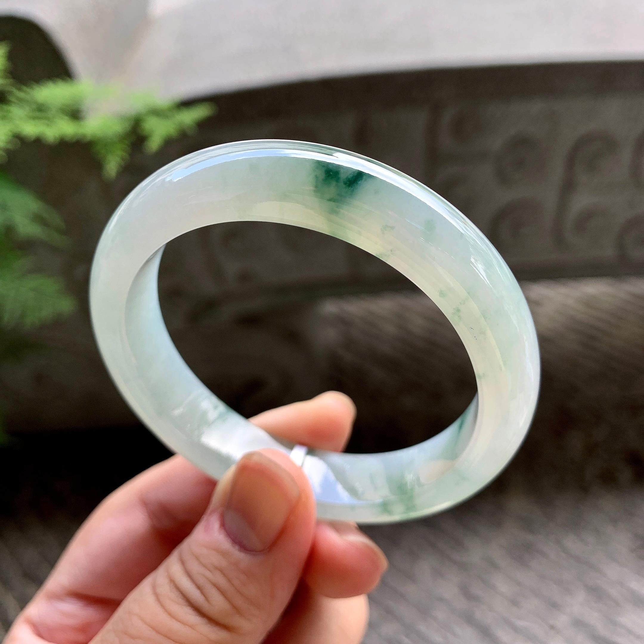 细糯种飘花平安镯（54mm）（yc202363）