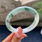 大圈口       细糯种飘花正圈平安镯59.8圈        天然缅甸A货翡翠（yc433637）