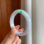 糯冰淡紫底带色翡翠平安镯（51.6mm)（yc373869）