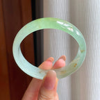 冰种晴底洒金翡翠平安镯（58mm）（yc354344）