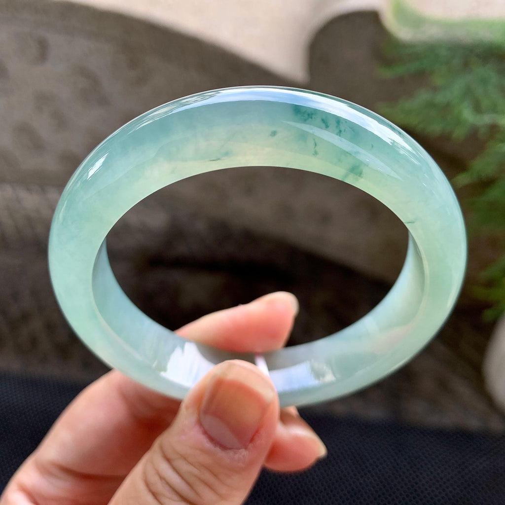 糯冰种晴底飘花平安镯（55.6mm）（yc255586）