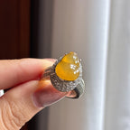 铜托冰种黄翡葫芦 天然缅甸A货翡翠（yc440884）
