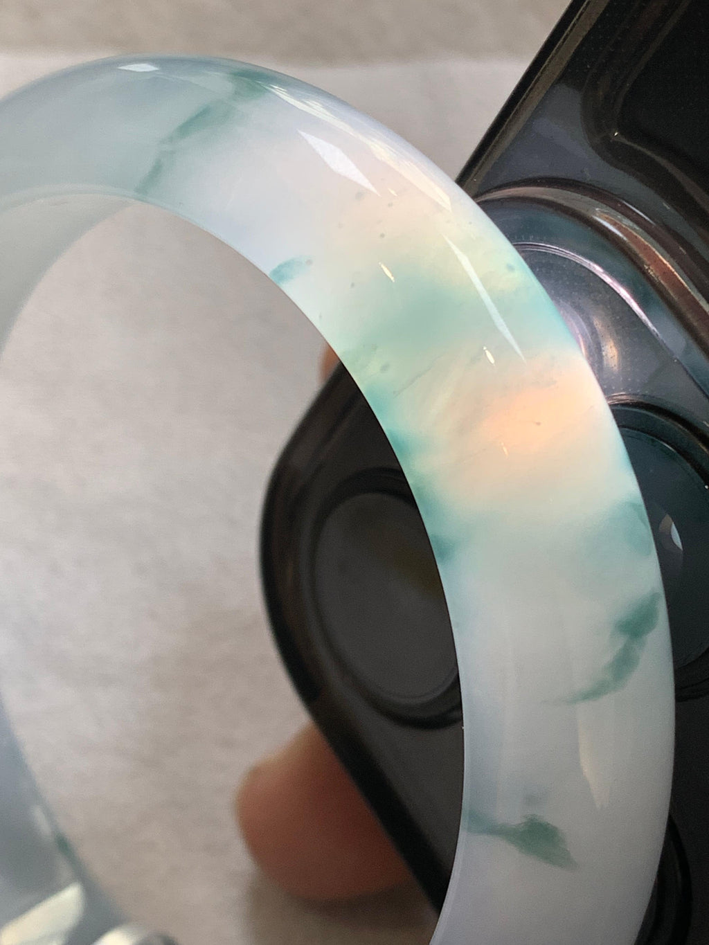 糯冰种飘花平安镯（54mm）（yc307326）