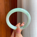 糯冰飘花翡翠平安镯（56.6mm)（yc361622）