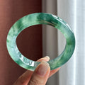 大圈口 冰种起光水墨花正圈平安扣 60mm（yc716899）